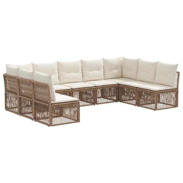 Trädgårdsoffset 9 pcs Beige konstrotting