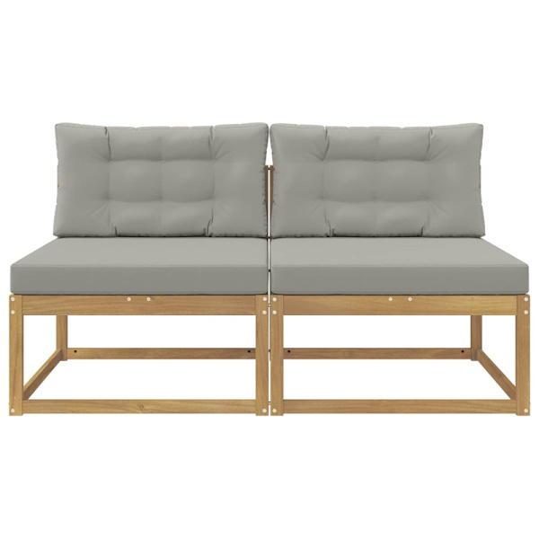 2 Stycke Utomhus Mellansoffa Polyester Vit