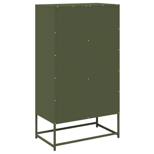 Highboard olivgrön 68x39x123 cm stål