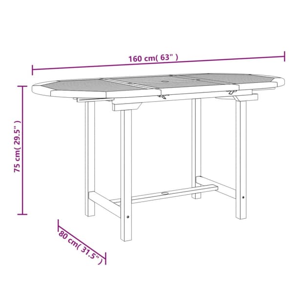 Utdragbart trädgårdsbord 110-160x80x75 cm massiv teak