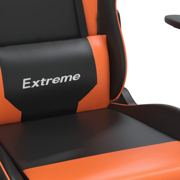 Gamingstol svart och orange konstläder
