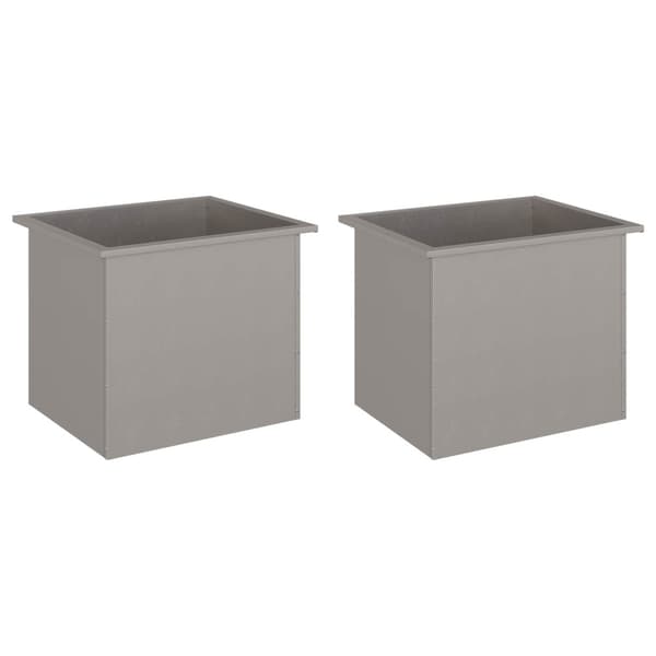 Odlingslåda med LED 2 st Rostig 50 x 60 x 48 cm