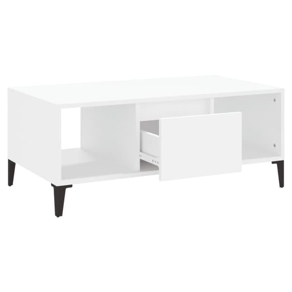 Soffbord vit 90x50x36,5 cm konstruerat trä