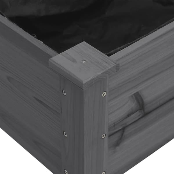 Odlingslåda med foder grå 71x37x76 cm massivt granträ