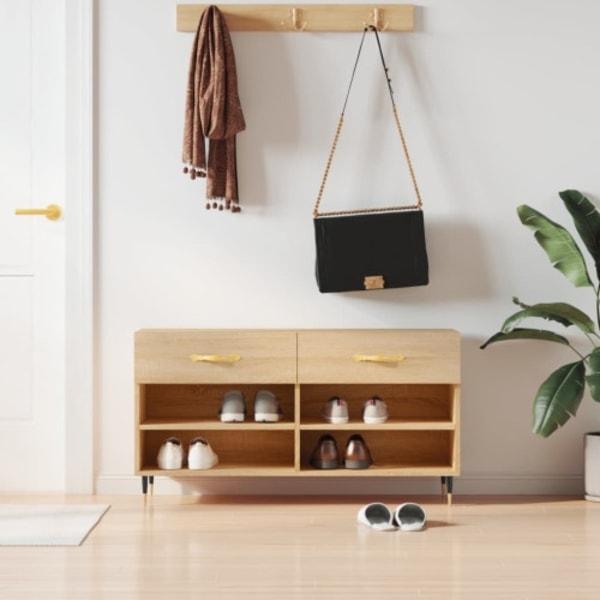 Skobänk sonoma-ek 102x35x55 cm konstruerat trä