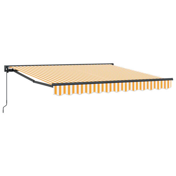 Markisram Gul och Vit 300 x 250 cm Polyester med PU-beläggning