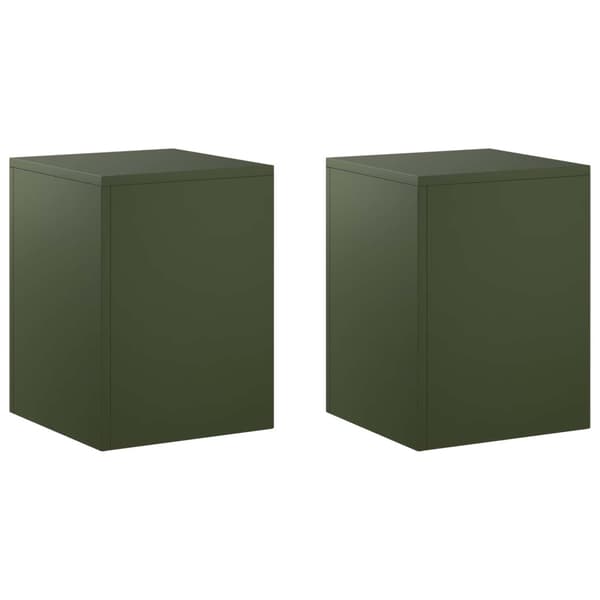 Växtställ 2 pcs Olivgrön 30 x 30 x 40 cm Stål
