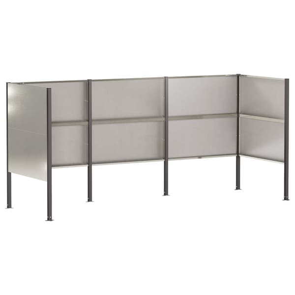 Soptunneskärm 249 x 85 x 113 cm Rostfritt stål Silver