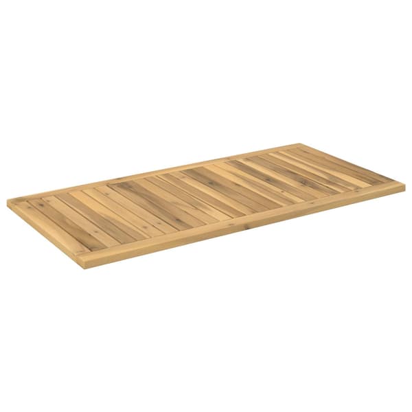 Bordsskiva 100,5 x 49 x 2 cm Rektangulär Massivt Akaciaträ Vit