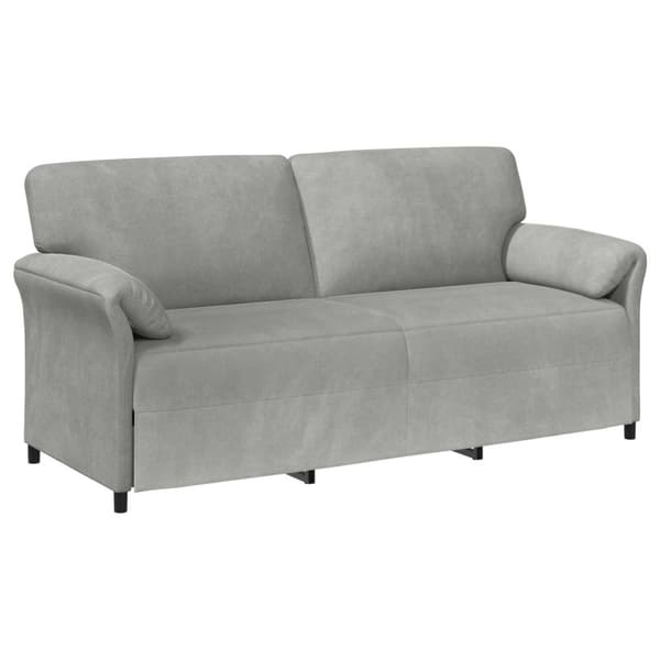 3-Sits soffa Ljusgrå 198 x 83 x 95 cm Sammet