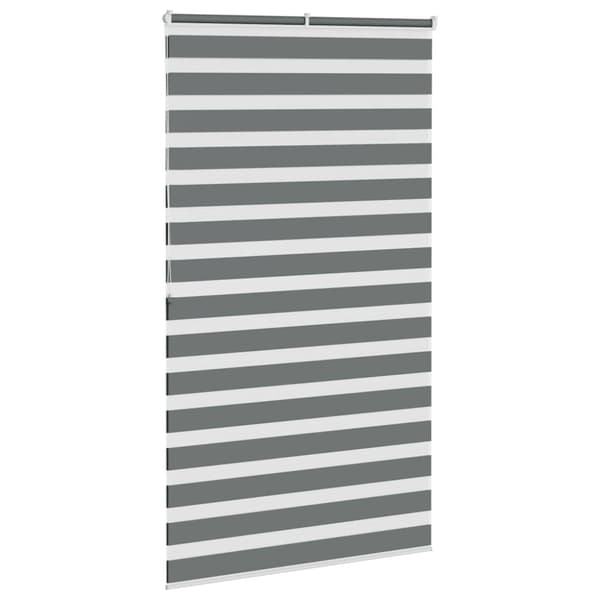 Rullgardin zebra mörkgrå 125x200 cm tyg bredd 120,9cm polyester