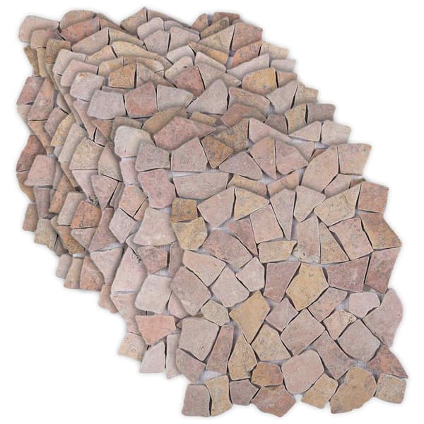 Mosaikplattor Röd 30 x 30 cm Marmor