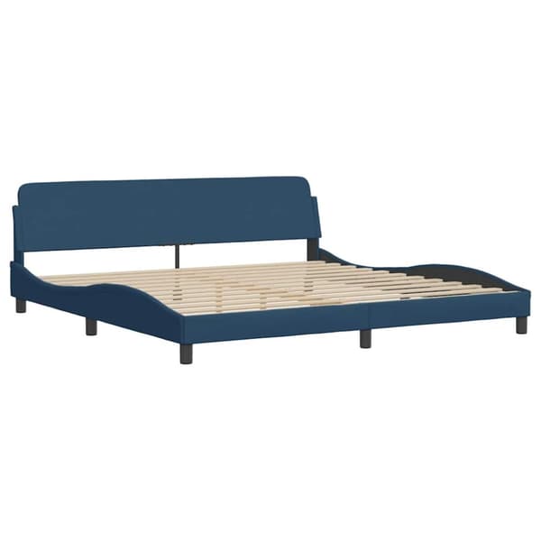 Bed Frame without Mattress "Hanko" Blue 200x200 cm Fabric