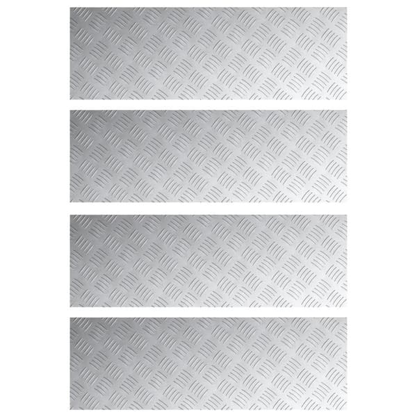 Trappsteg 4 st 90 x 30 cm Silver Aluminium Rektangulär