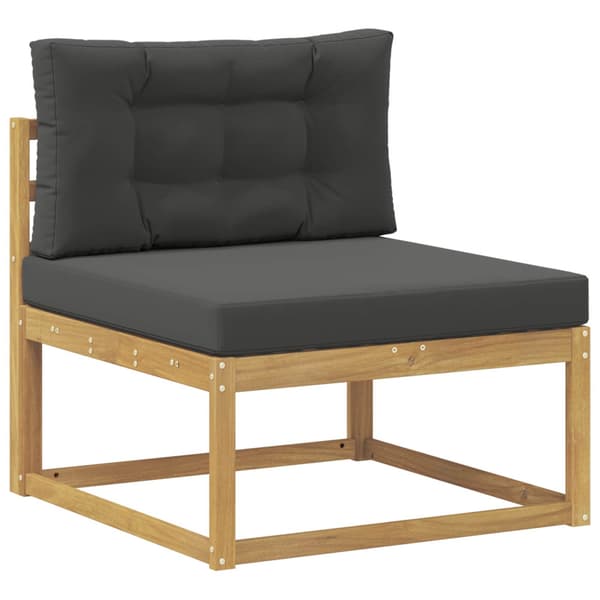 Utomhussoffset med kudde 3 pcs Vit och antracit Polyester