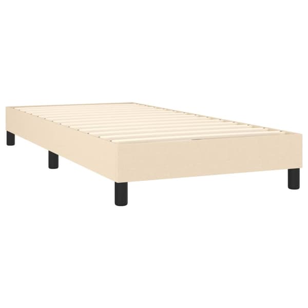 Ramsäng med madrass gräddvit 90x190 cm tyg