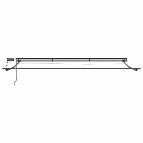 Manuell markisram med LED-lampor Antracit 4 × 3,5 m