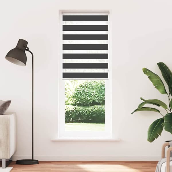 Rullgardin zebra svart 70x200 cm tyg bredd 65,9 cm polyester