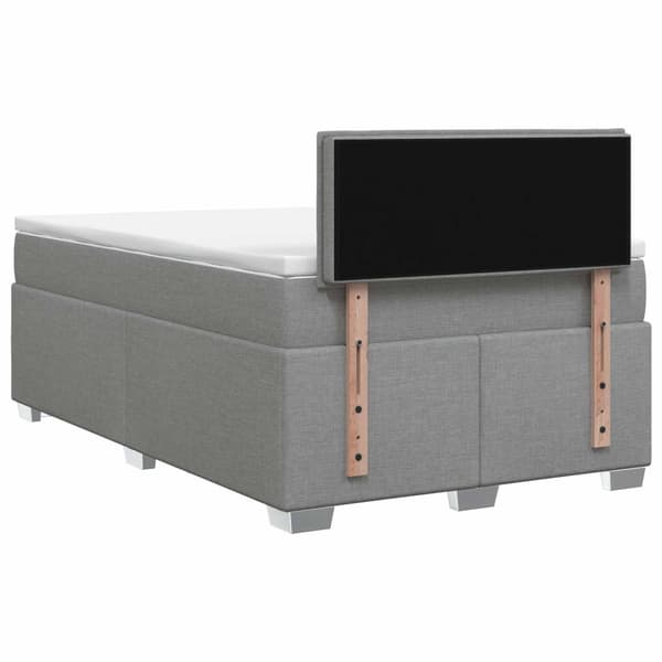 Boxspring säng med madrass och LED Ljusgrå 120 x 190 cm Tyg