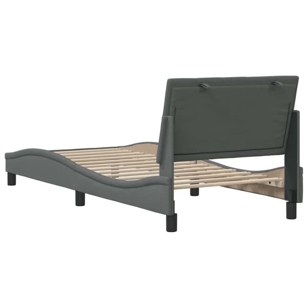 Bed Frame without Mattress "Hanko" Dark Grey 80x200 cm Fabric