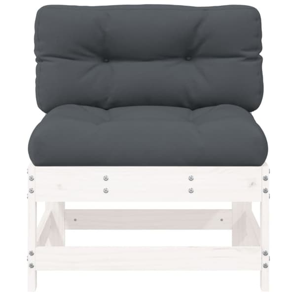 Mittensoffor med dynor 2 st vit massiv furu