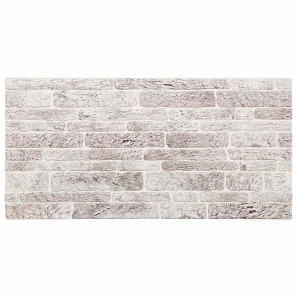 Väggpaneler 10 st 100 x 50 cm Ljusgrå och vit. EPS Skum