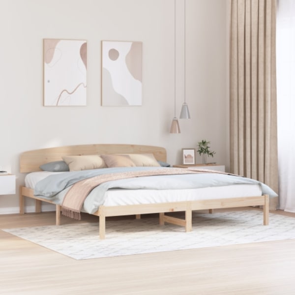 Sängram med Huvudgavel 180x200 cm Massivt trä Tall