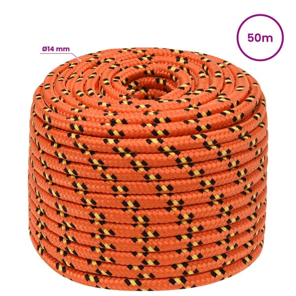 Mångsidigt bruksrep 14 mm 50 m Orange PP 1275 kg Maxbelastning