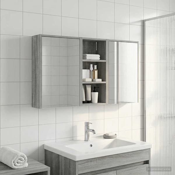 Badrumsskåpsset 3 st 116 x 16 x 62,5 cm Konstruerat trä