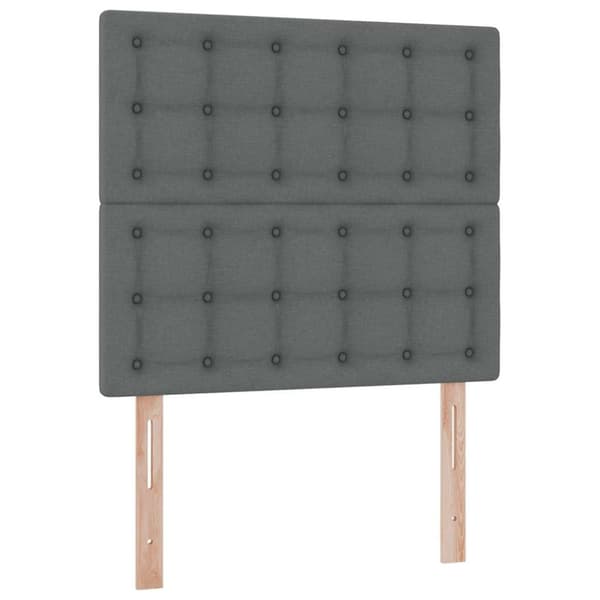 Förvaringssäng med madrass Mörkgrå 90 x 190 cm Polyester