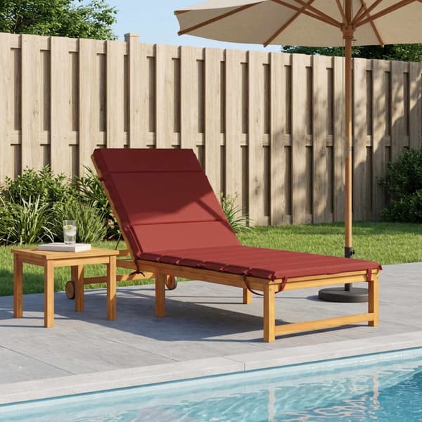 Solstol Kudde GEMERT 100% Polyester Vinröd 200 x 80 x 3 cm