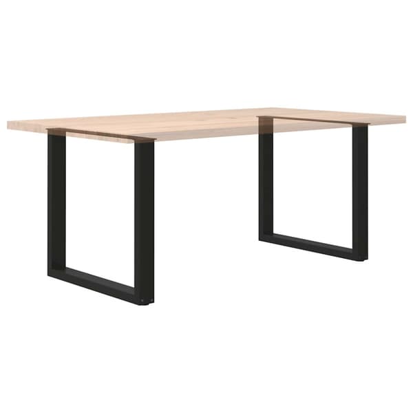 Matbordsben U-formade 2 st svarta 80x(72-73) cm stål