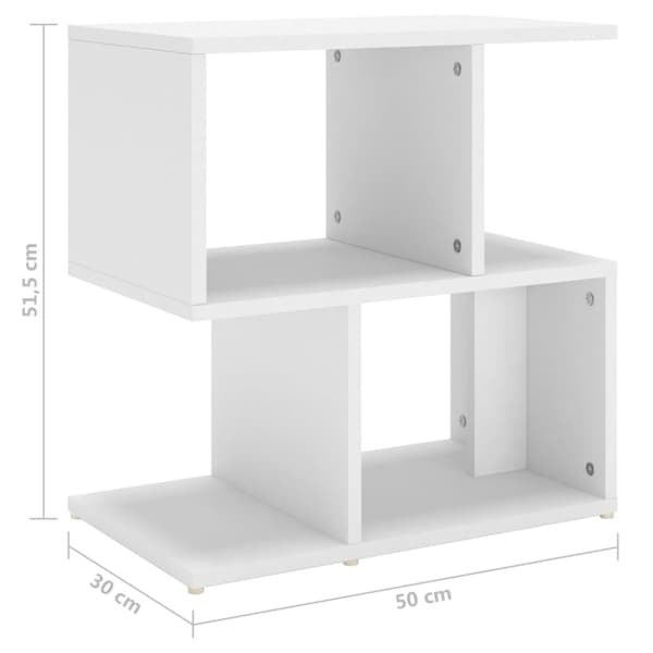 Sidoskåp vit 50x30x51,5 cm konstruerat trä