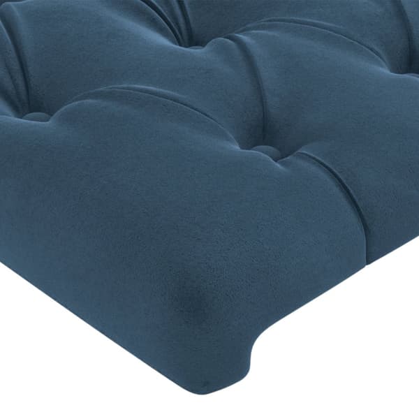 Sänggavel LED blå 200x7x78/88 cm sammet