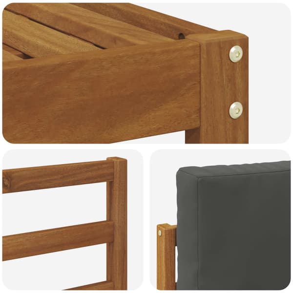 Utomhussoffset med kudde 4 pcs Naturlig och Antracit