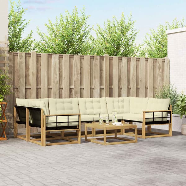 Utomhussoffset 7 pcs Vit och grädde 79 x 79 x 37 cm