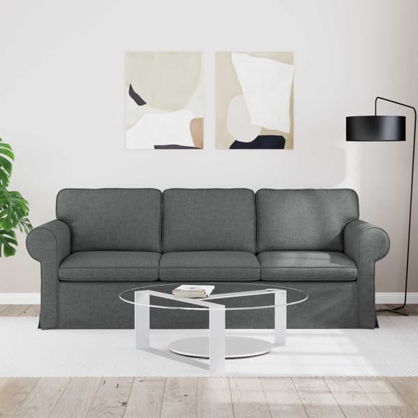 Soffa Mörkgrå 215 x 82 x 80 cm tyg