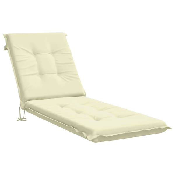 Solstol Kudde GEMERT 100% Polyester Gräddvit 190 x 60 x 9 cm