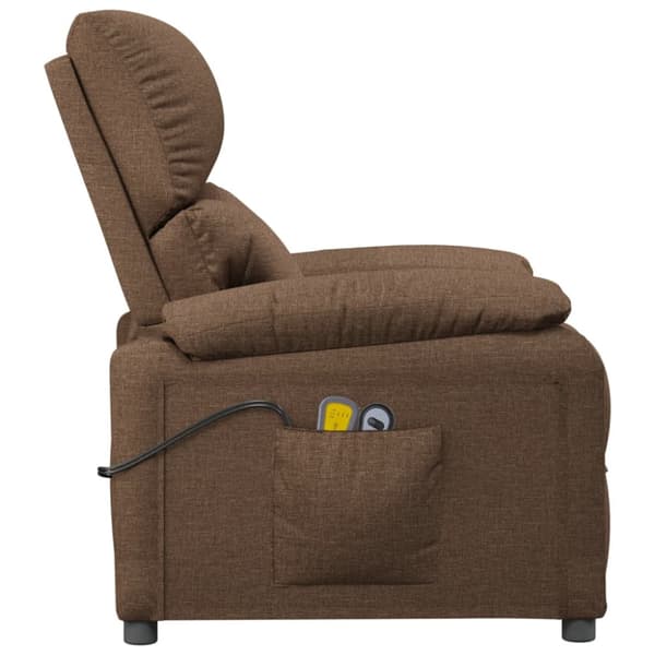 Elektrisk massagefåtölj brun tyg