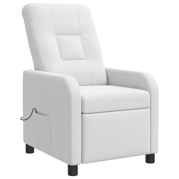 Massagefåtölj Vit Tyg