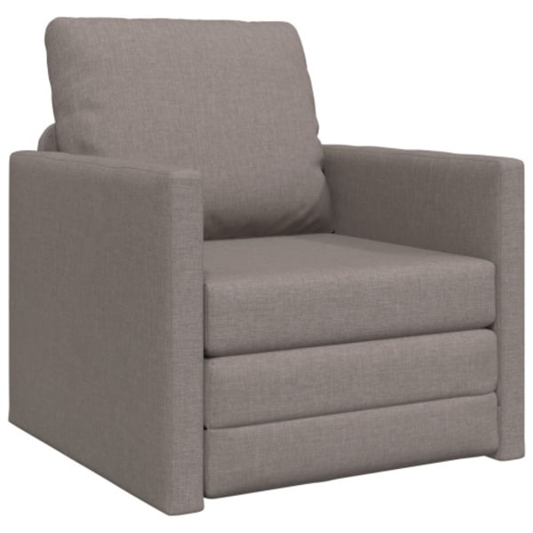 Golvsoffa säng 2-i-1 Taupe 74x77x81 cm Tyg