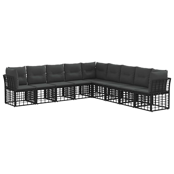 Utomhussoffset Svart Polyester