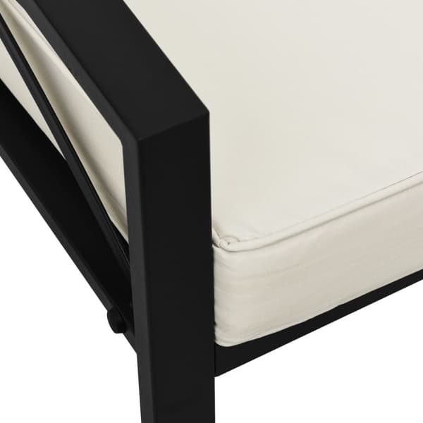 Trädgårdsstolar med sandfärgade dynor 2 st 68x76x79 cm stål