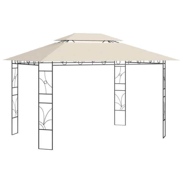Paviljong 4x3x2,7 m gräddvit 160 g/m²