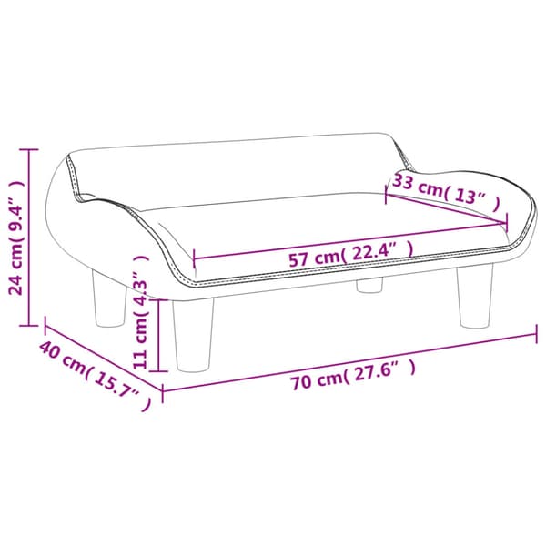 Barnsoffa svart 70x40x24 cm sammet