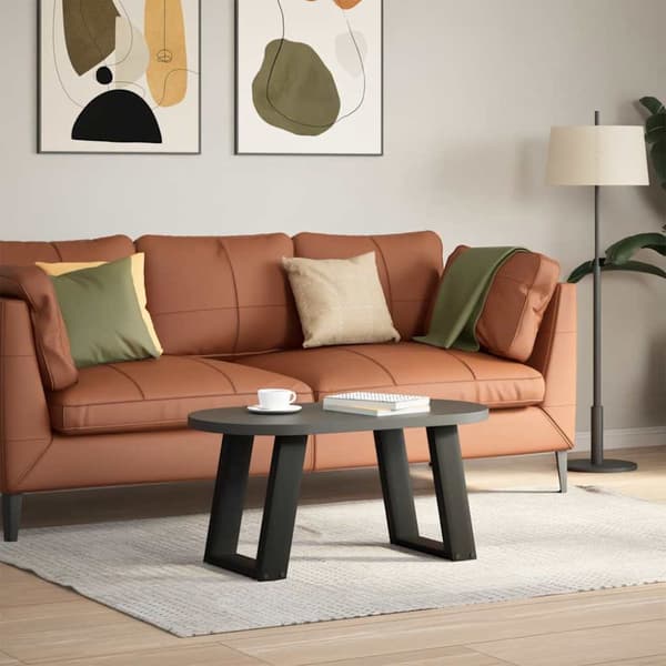 Soffbordsben U-formade 2 st svarta 28x(42-43) cm stål