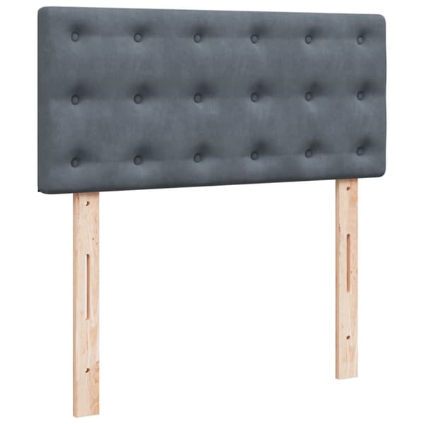 Ramsäng med madrass mörkgrå 80x200 cm sammet