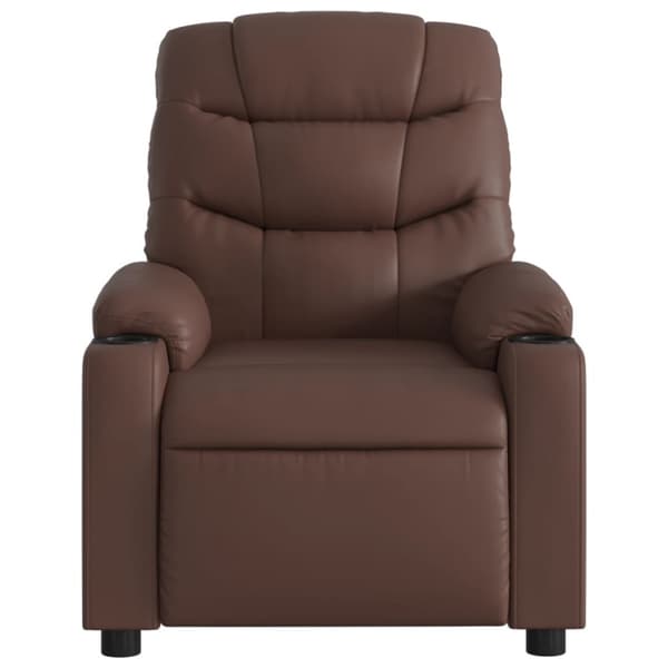 Massagefåtölj brun konstläder