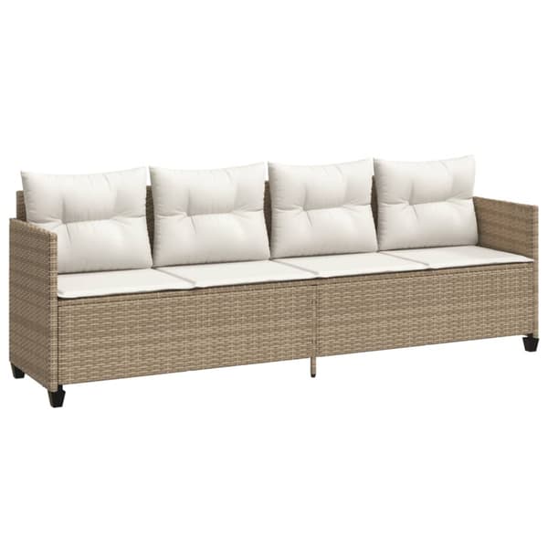 Solsäng med dynor beige konstrotting