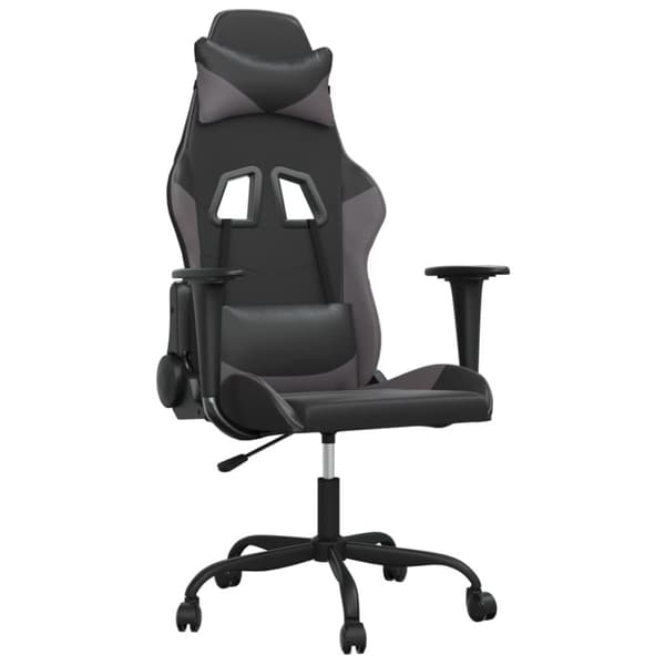 Gamingstol svart och grå konstläder